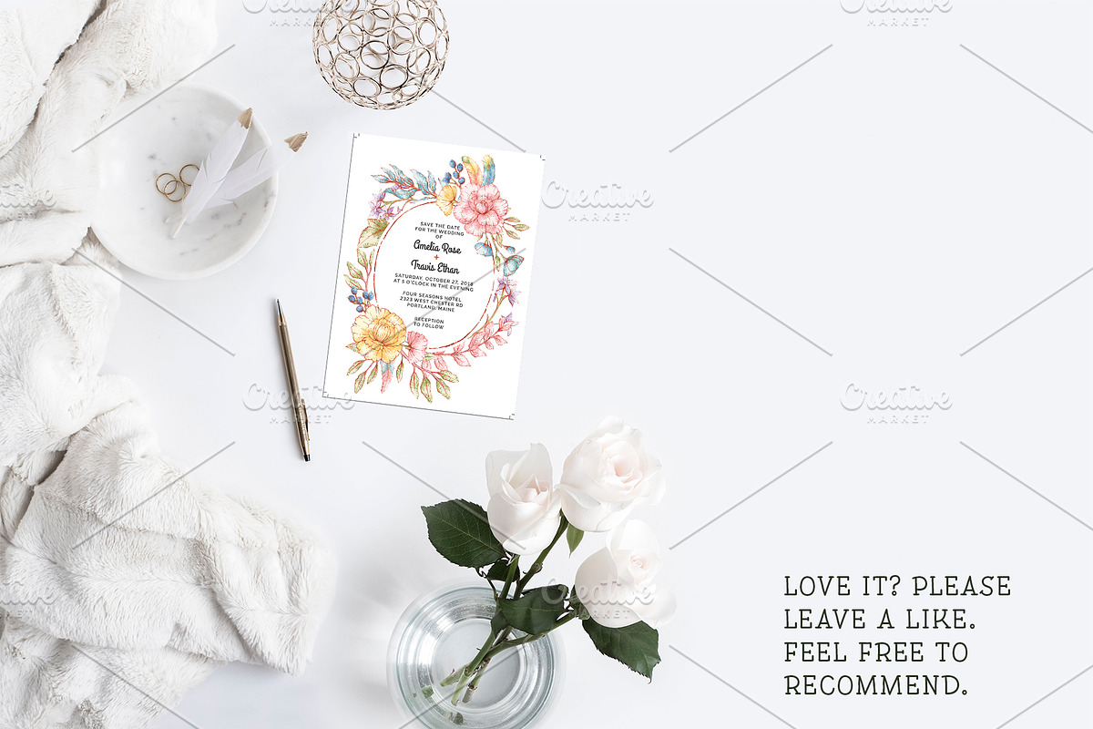 Pastel Wedding Invitation, an Invitation Template by Cyrah's Collection (Photo 2 of 4)