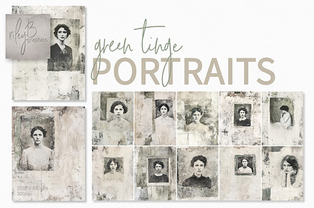 Green Tinge Portraits, a Decorative Illustration by rileyBgraphics