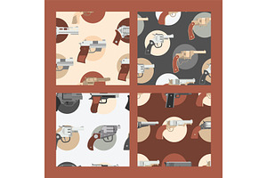 Pistols Vector Seamless Pattern