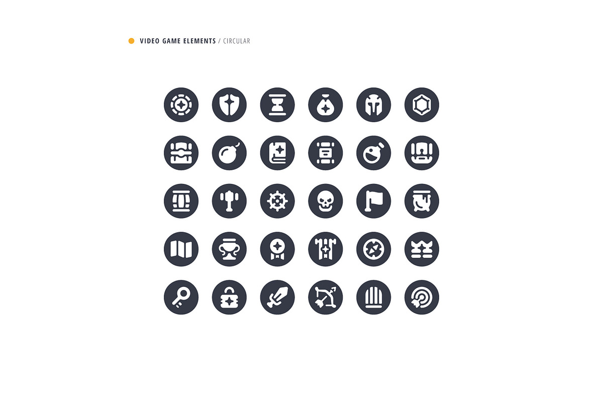 Video Game Elements Icon Set, a Solid Icon by microstd (Photo 3 of 3)