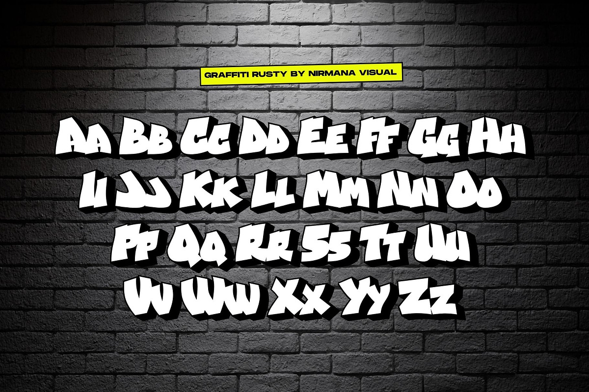 Graffiti Rusty - Graffiti Font, a Handwritten Font by Nirmana Visual (Photo 2 of 5)