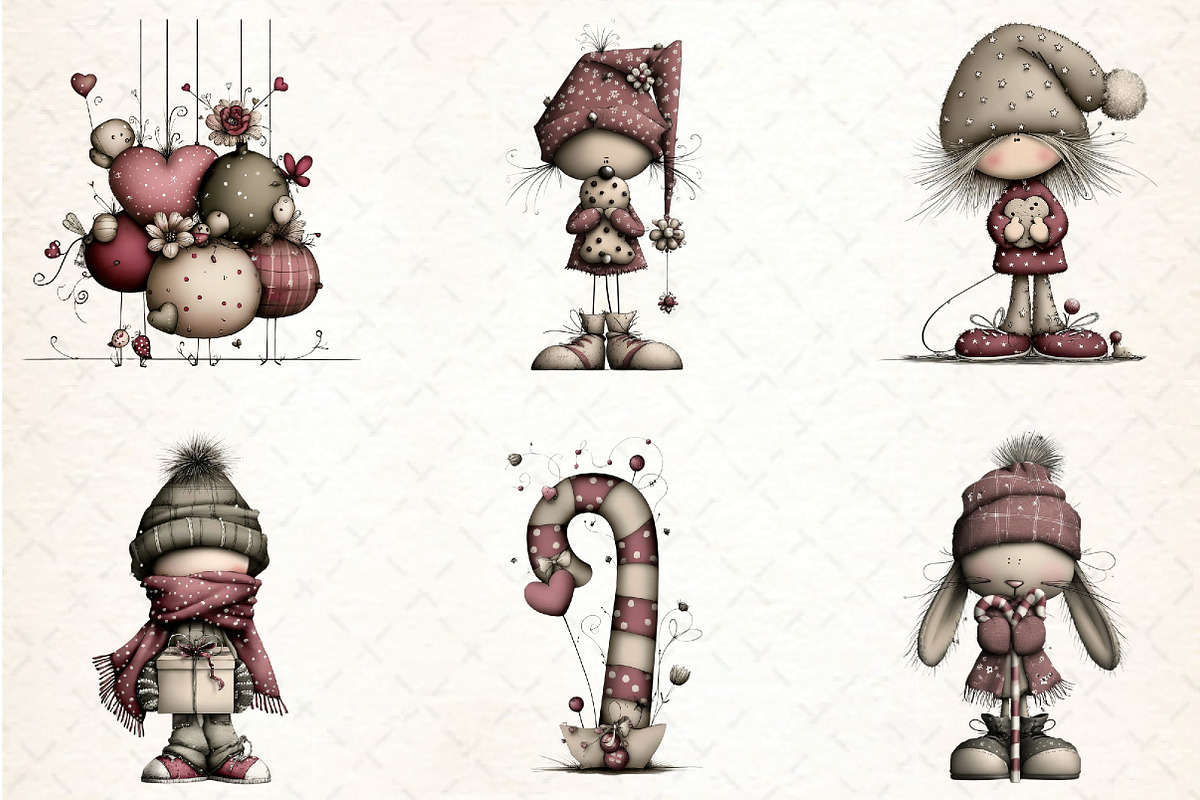 Whimsical Christmas Clipart Bundle, an Illustration by DreamCafeArt (Photo 7 of 8)