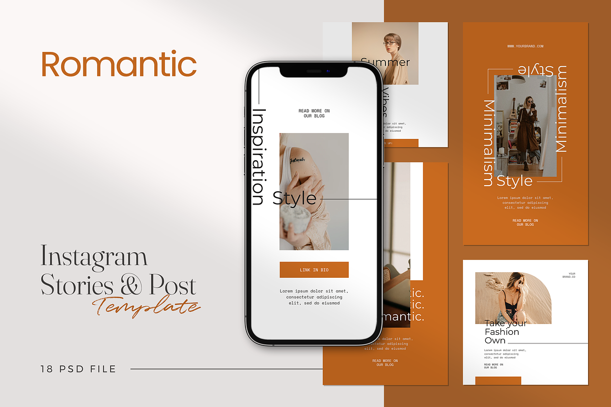 Romantic Instagram Template, a Social Media Template by Creatchees.std (Photo 1 of 4)