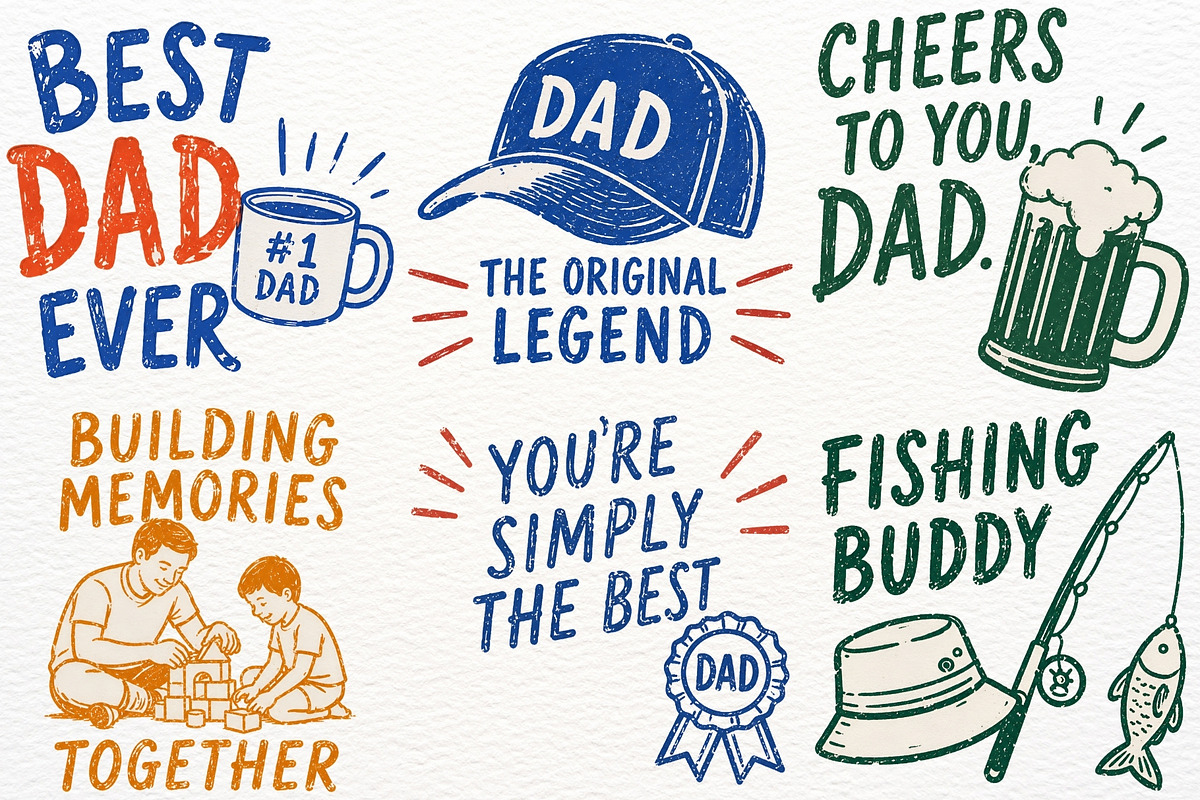 Best Dad Clipart Father's Day PNG, a Seasonal Illustration by SugarCloudStudioArt (Photo 2 of 5)
