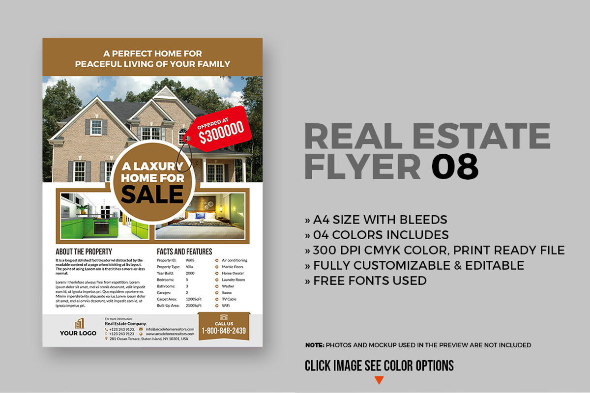 15 Real Estate Flyers Bundle, a Flyer Template by GraphicsEgg (Photo 9 of 16)