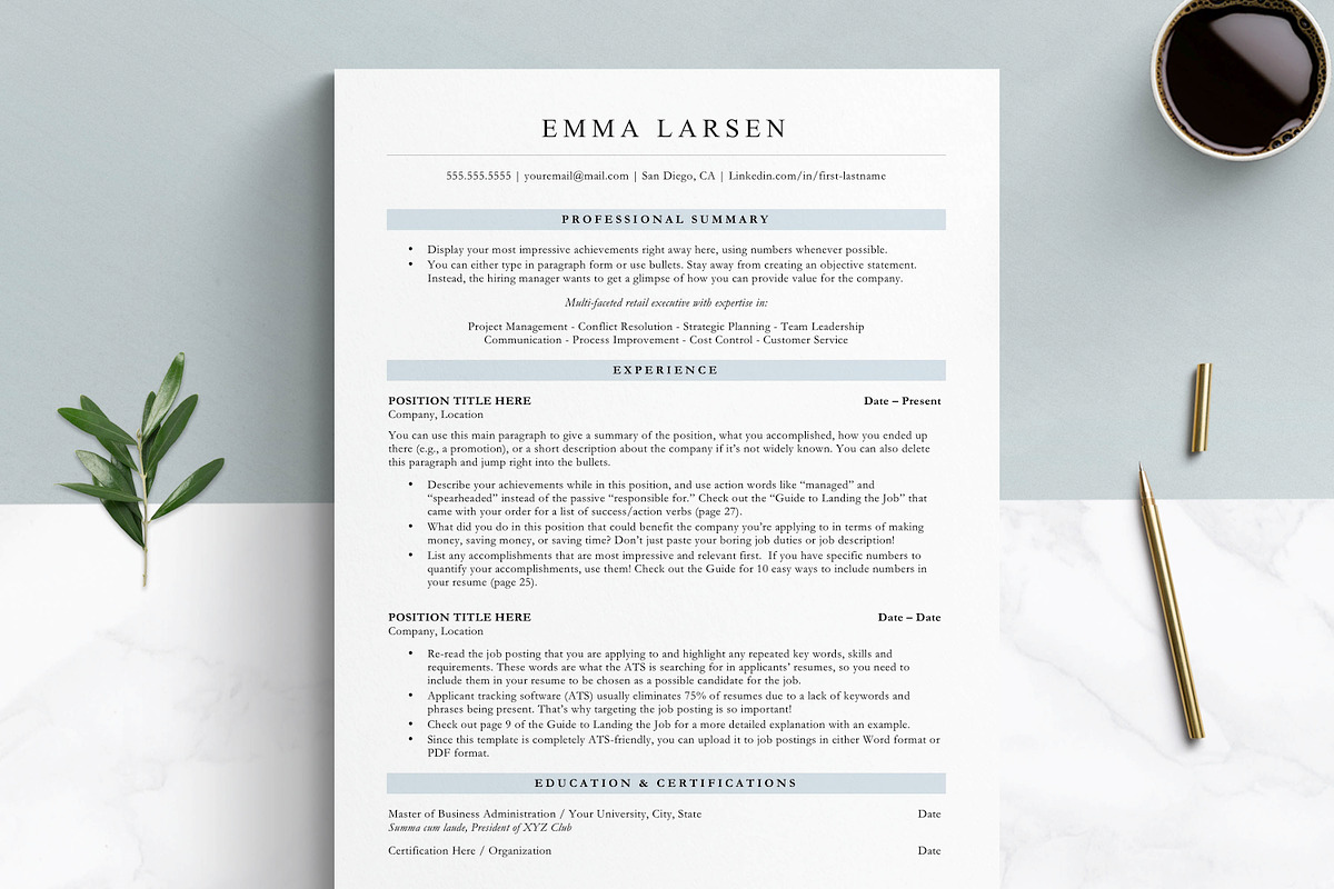 ATS Friendly Resume Template, a Resume Template by Get Landed (Photo 1 of 9)