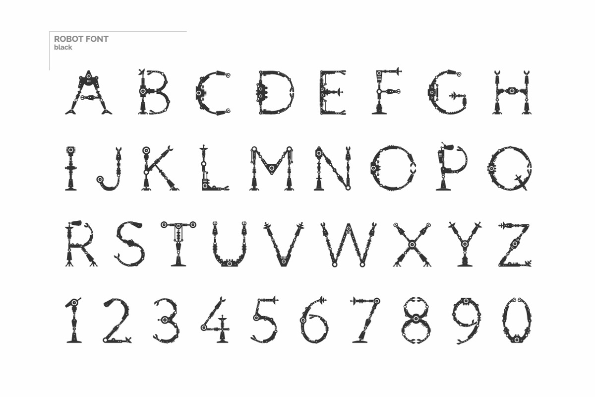 Robot font + Bonus Robots knights preview 3