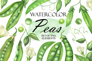 Watercolor Peas