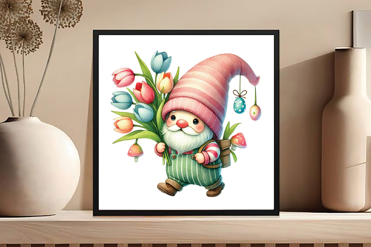 Watercolor Cute Easter Gnomes Clipar, an Illustration by DreamCafeArt (Photo 5 of 5)
