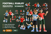 Football Rivalry 3D Character Pack, a Characters & Person 3D Model by Haps Space (Thumbnail 1 of 4)