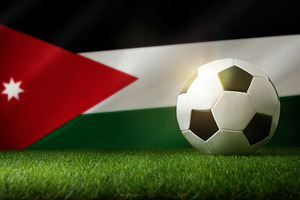 Soccer Ball on Jordan Flag Background, a Sports & Recreation Photo by Davizro's Market