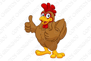 Chicken Cartoon Rooster Cockerel, an Animal Illustration by Christos Georghiou