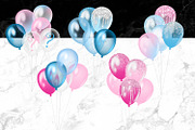 Gender Reveal Balloons Clipart, an Illustration by Digital Curio (Thumbnail 3 of 4)