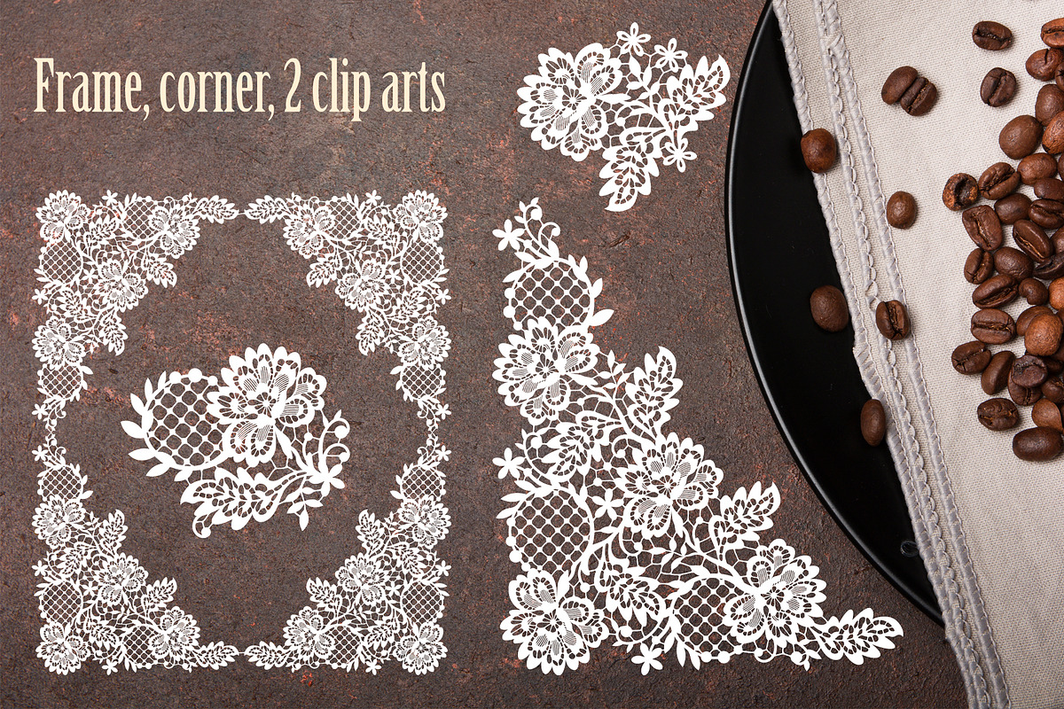 9 lace cliparts, seamless patterns., a Pattern Graphic by Ajuga (Photo 3 of 4)