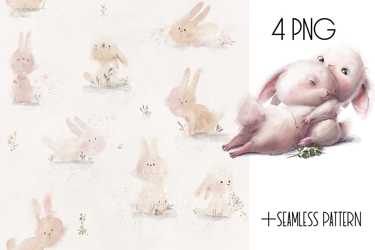 Fluffy Hares, an Animal Illustration by Eve Farb (Photo 3 of 4)
