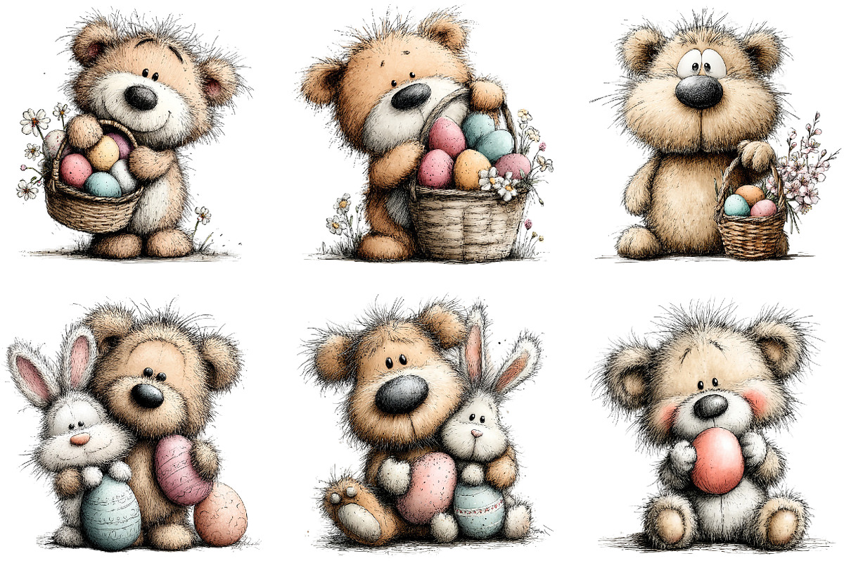 Whimsical Easter Teddy Bear Clipart, an Illustration by Sublimation Artist (Photo 6 of 7)