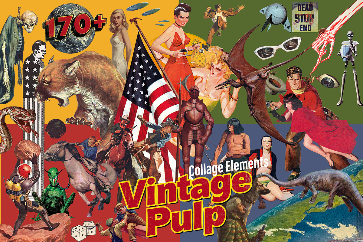 170+ Vintage Pulp Collage Elements, an Object Graphic by Lilithcollageart (Photo 1 of 10)