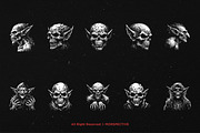 10 Bundle Dark Art Skull Goblin Orc, an Illustration by Morspective (Thumbnail 6 of 7)