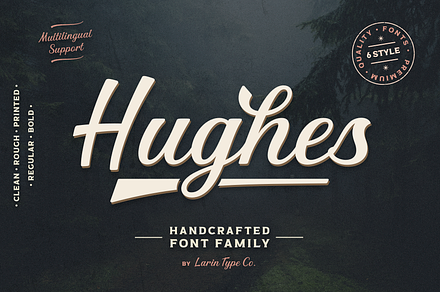 Hughes, a Script Font by Larin Type Co.