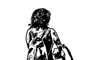 Isolated grpahic of a woman walking with baby stroller, a Person Illustration by DanFLCreativo