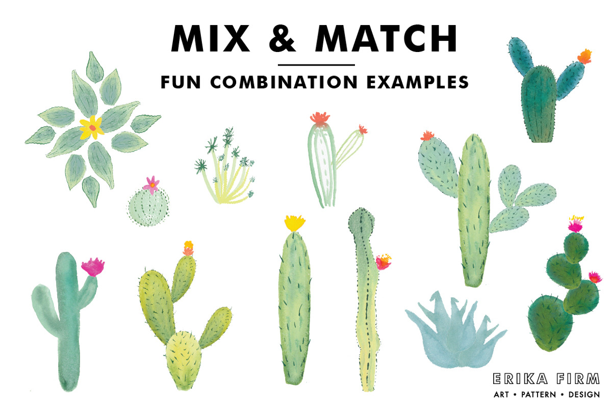 Watercolor Succulents and Cactus, an Illustration by Erika Firm (Photo 3 of 5)