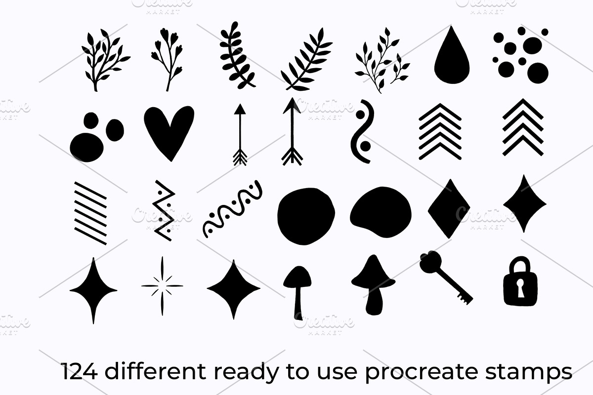 120+ Procreate linocut stamp brushes, a Brush Add-On by laura.design (Photo 4 of 8)