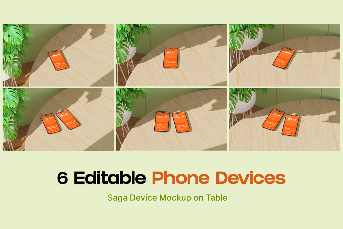 Saga Device Mockup on Table, a Device Mockup by orenjidesign (Photo 8 of 13)