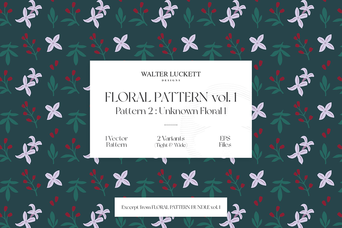Floral Pattern vol. 1 - Pattern 2, a Pattern Graphic by Walter Luckett Designs (Photo 1 of 4)