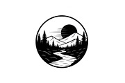 Nature Landscape Silhouette Vector B, an Illustration by Designer_Momina (Thumbnail 37 of 51)