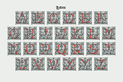 Devil's medieval initials, drop caps, a Decorative Illustration by kaer_shop (Thumbnail 2 of 7)