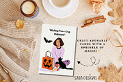 Cute Teen Witch Clipart Set- 34 PNGs, a Seasonal Illustration by Sabadesignz (Thumbnail 2 of 6)