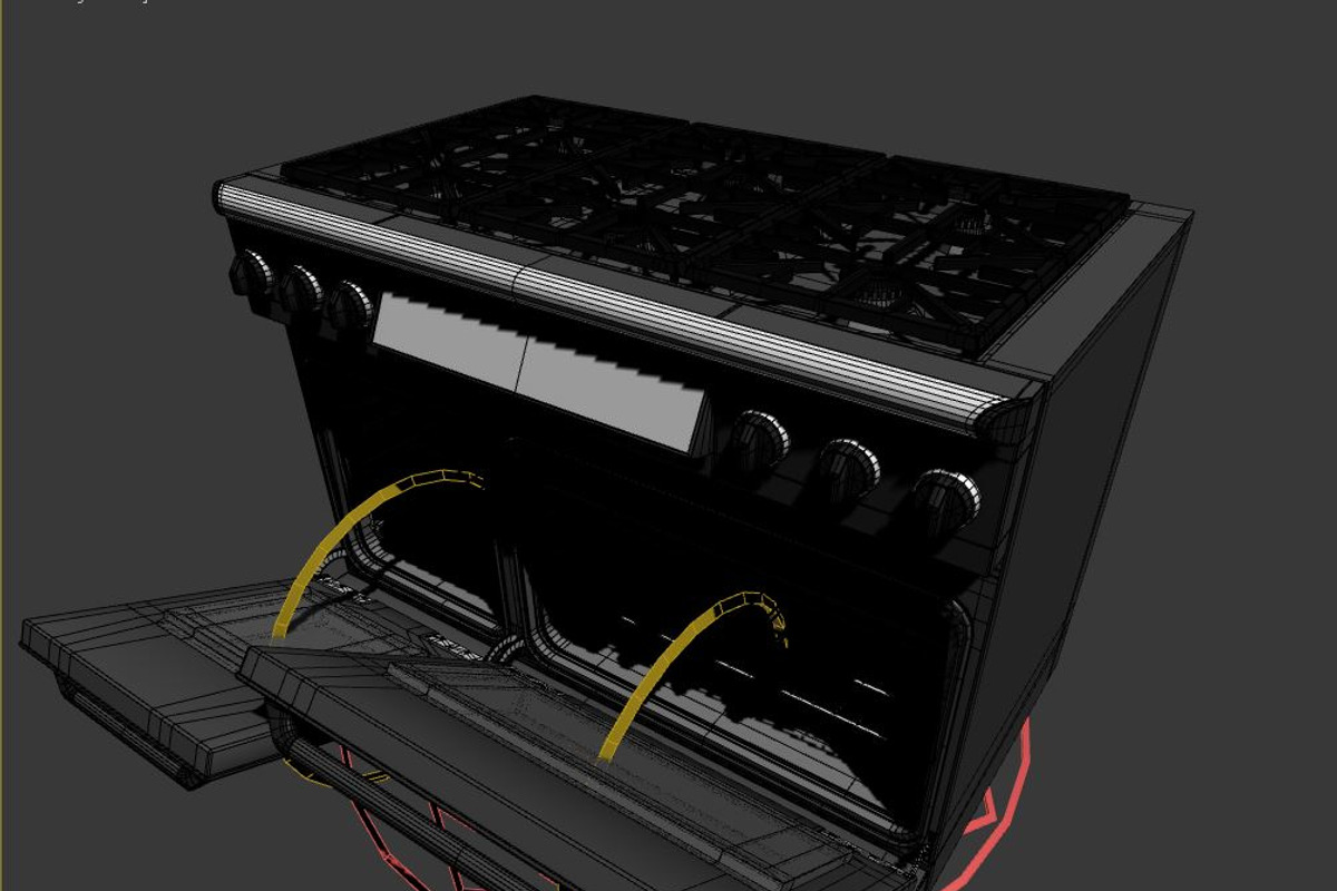 48 inch Gas Range Cooker, a Furniture 3D Model by kjpargeterimages (Photo 12 of 12)