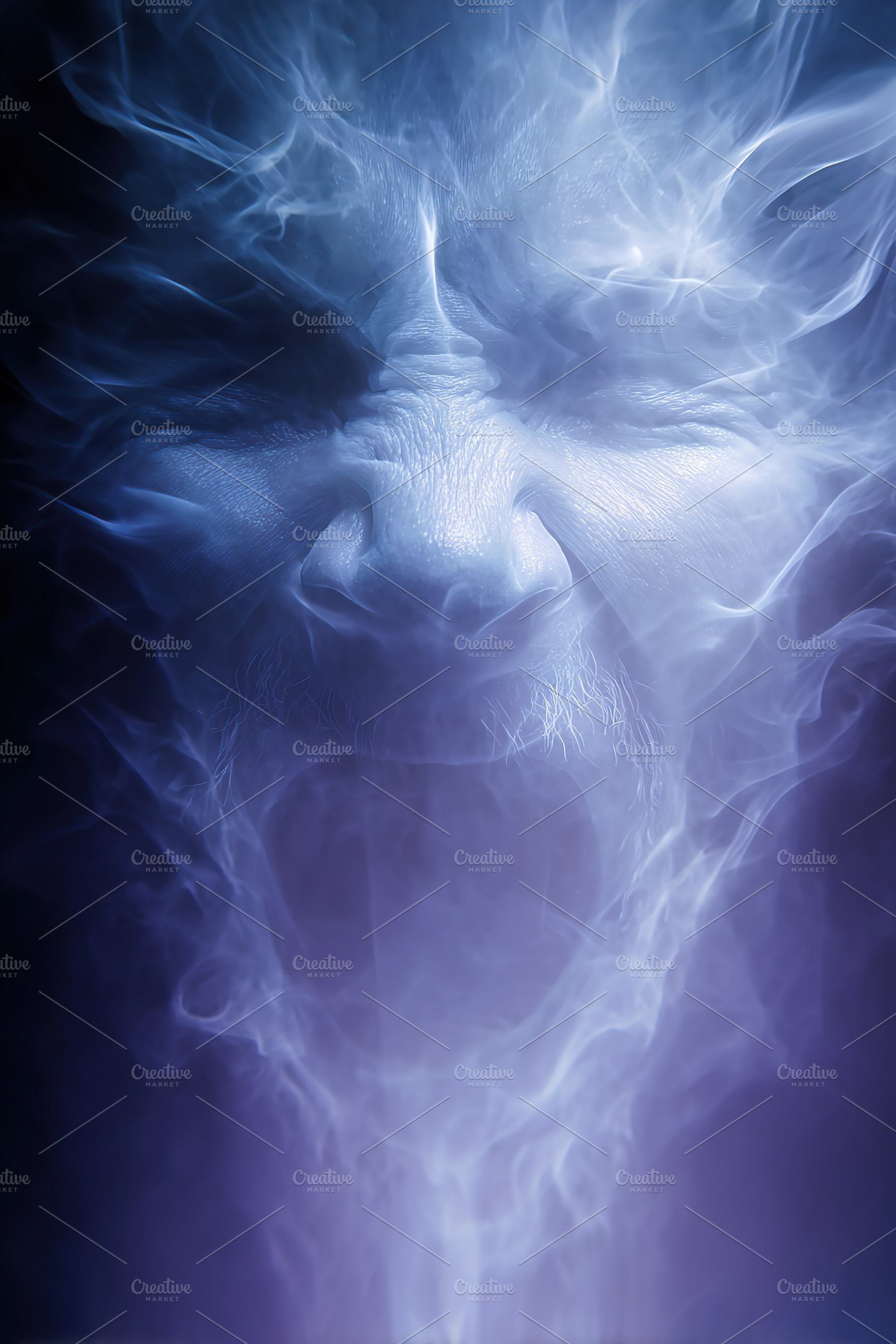 Emotionally charged digital artwork depicting a face surrounded by ethereal mis, an Arts & Entertainment Photo by AlyaAnd
