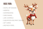 Christmas Deer. Watercolor PNG., an Animal Illustration by KENO Mascots (Thumbnail 8 of 8)