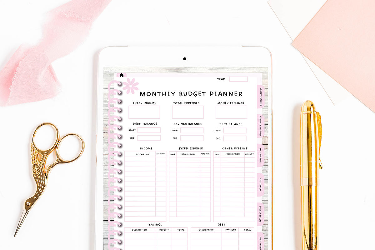 Canva Digital Budget Planner, a Stationery Template by DigitalbossCreations (Photo 6 of 7)
