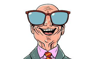 A joyful bald businessman. A, a Person Illustration by rogistok
