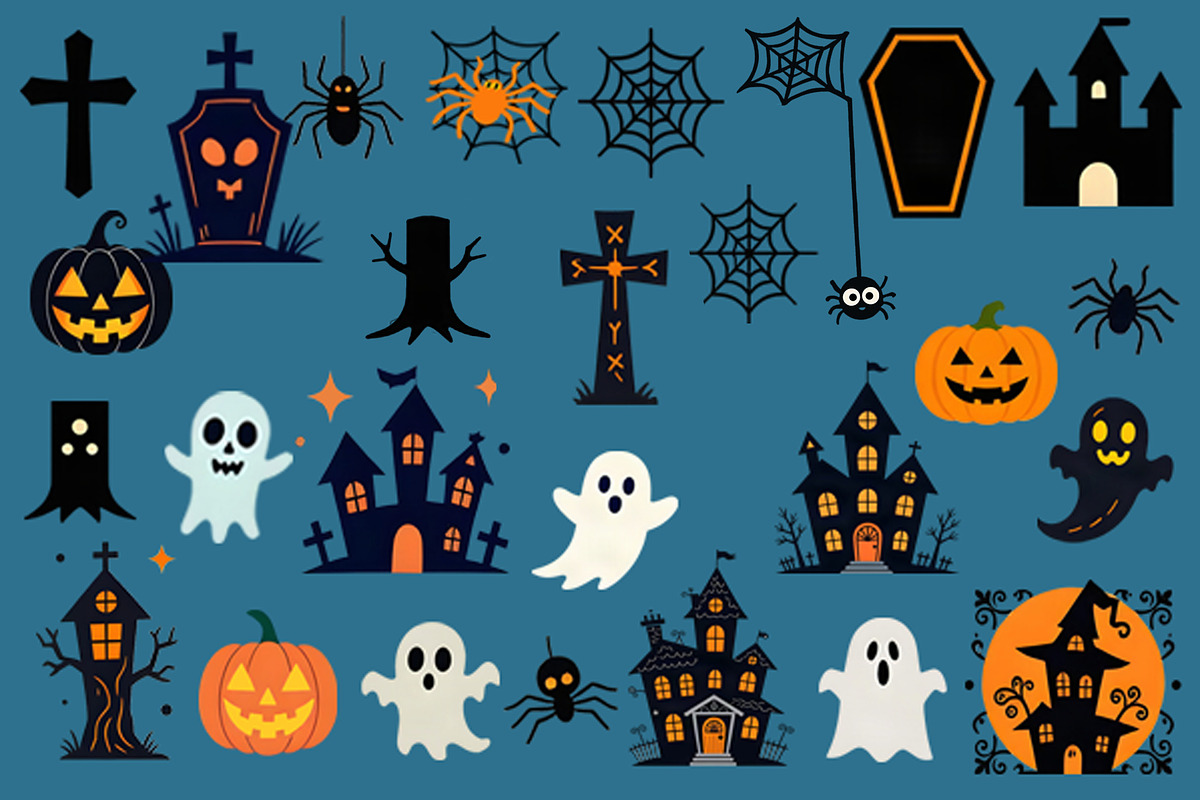 95 Spooktacular Halloween Clipart, a Seasonal Illustration by Sharon Schwalbe (Photo 4 of 9)