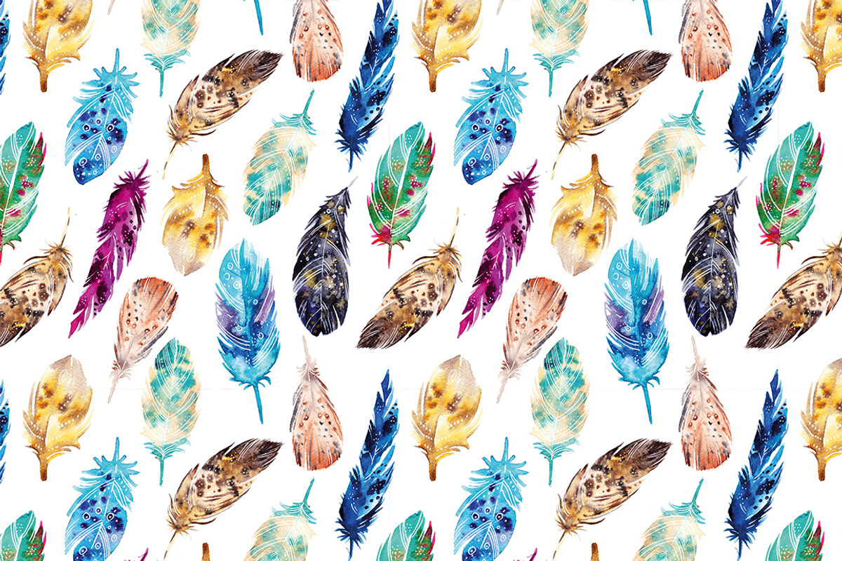Watercolor feather set, an Illustration by martynmarin (Photo 5 of 5)