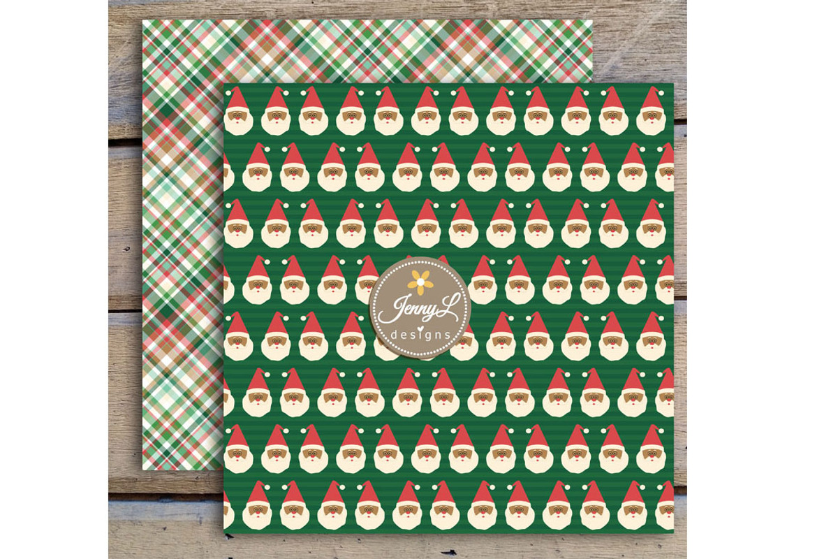 Santa Christmas Digital Papers, a Pattern Graphic by JennyL Designs (Photo 3 of 5)
