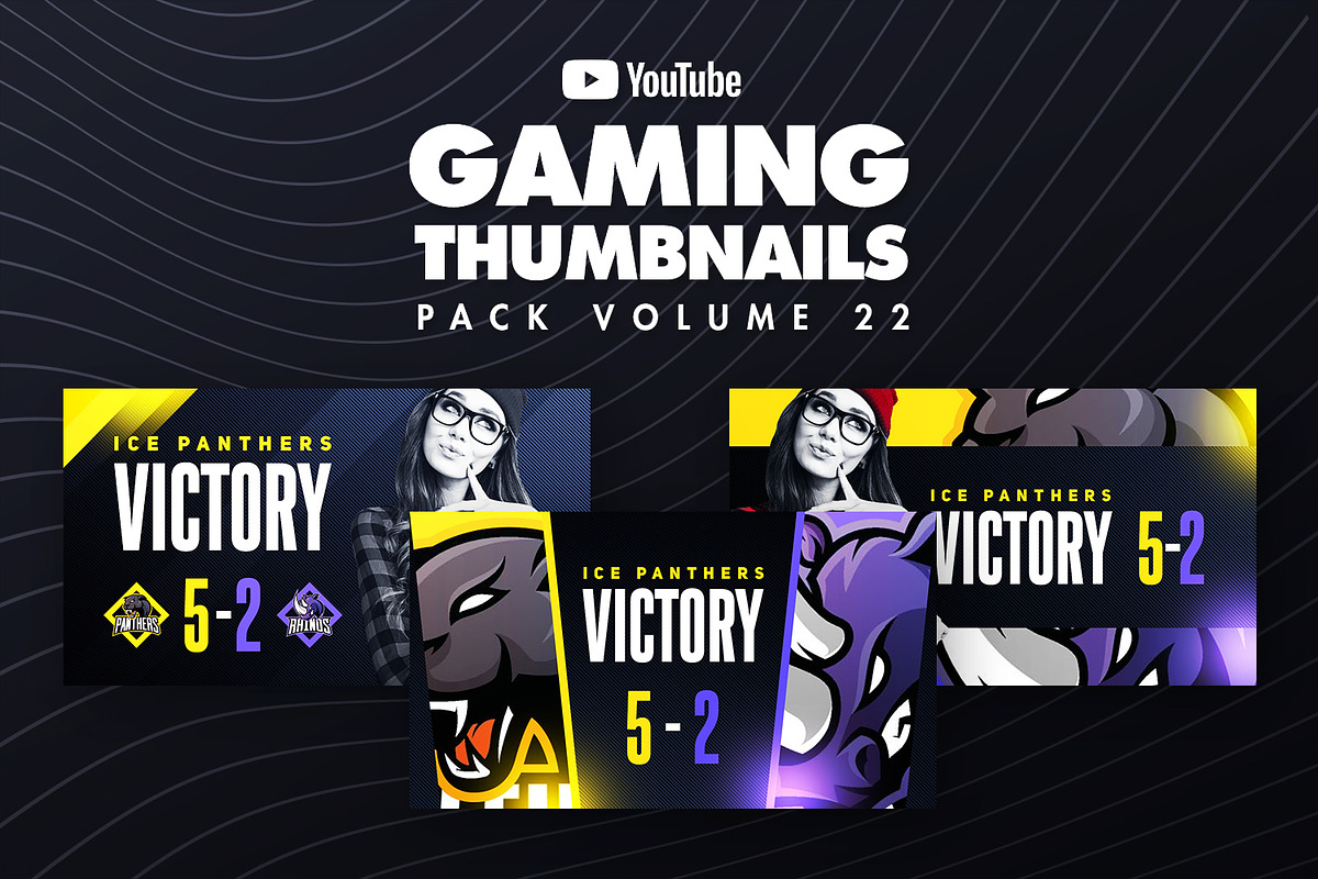 Gaming Youtube Thumbnails Pack 22, a Social Media Template by Odin_Design