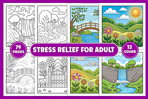 Bold Easy Stress Relief Coloring, a Decorative Illustration by Coco Bloom