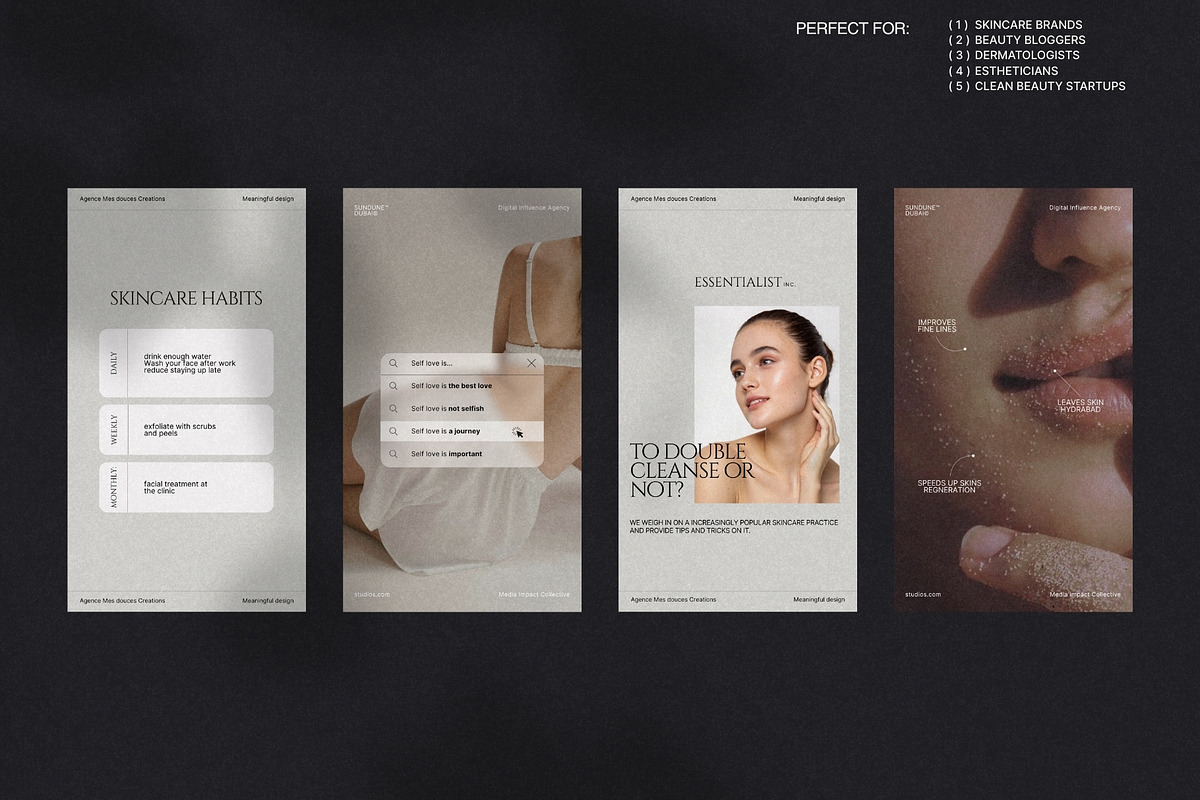 Minimal Skincare Story Templates preview 3