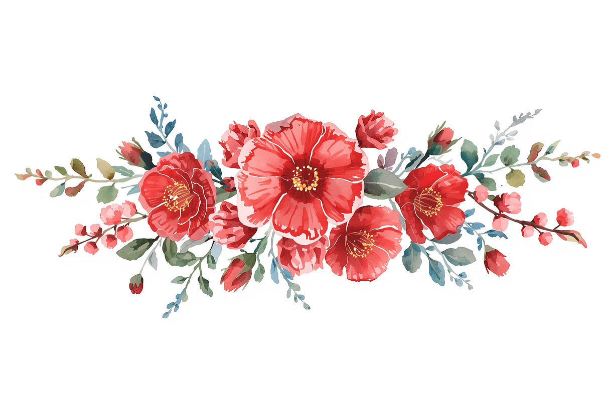 Spring Watercolor Flowers, an Illustration by jahid234 (Photo 15 of 15)