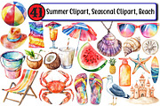 Summer Clipart, Seasonal Clipart, an Illustration by Design Market (Thumbnail 1 of 3)