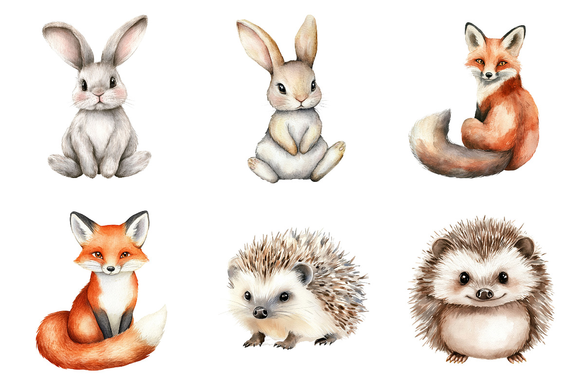 Woodland Animals Clipart, an Illustration by Design Market (Photo 4 of 5)