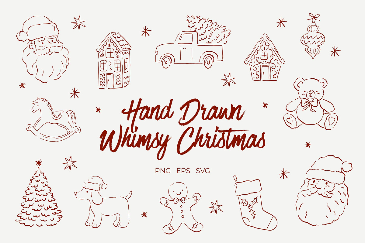 Cute Hand Drawn Whimsy Christmas, a Decorative Illustration by Barkova Nadya (Photo 1 of 8)