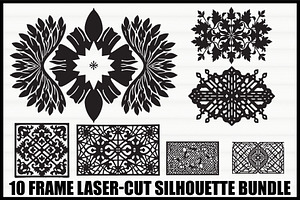 10 Laser Cut Decorative Frame Bundle, an Illustration by abu67222