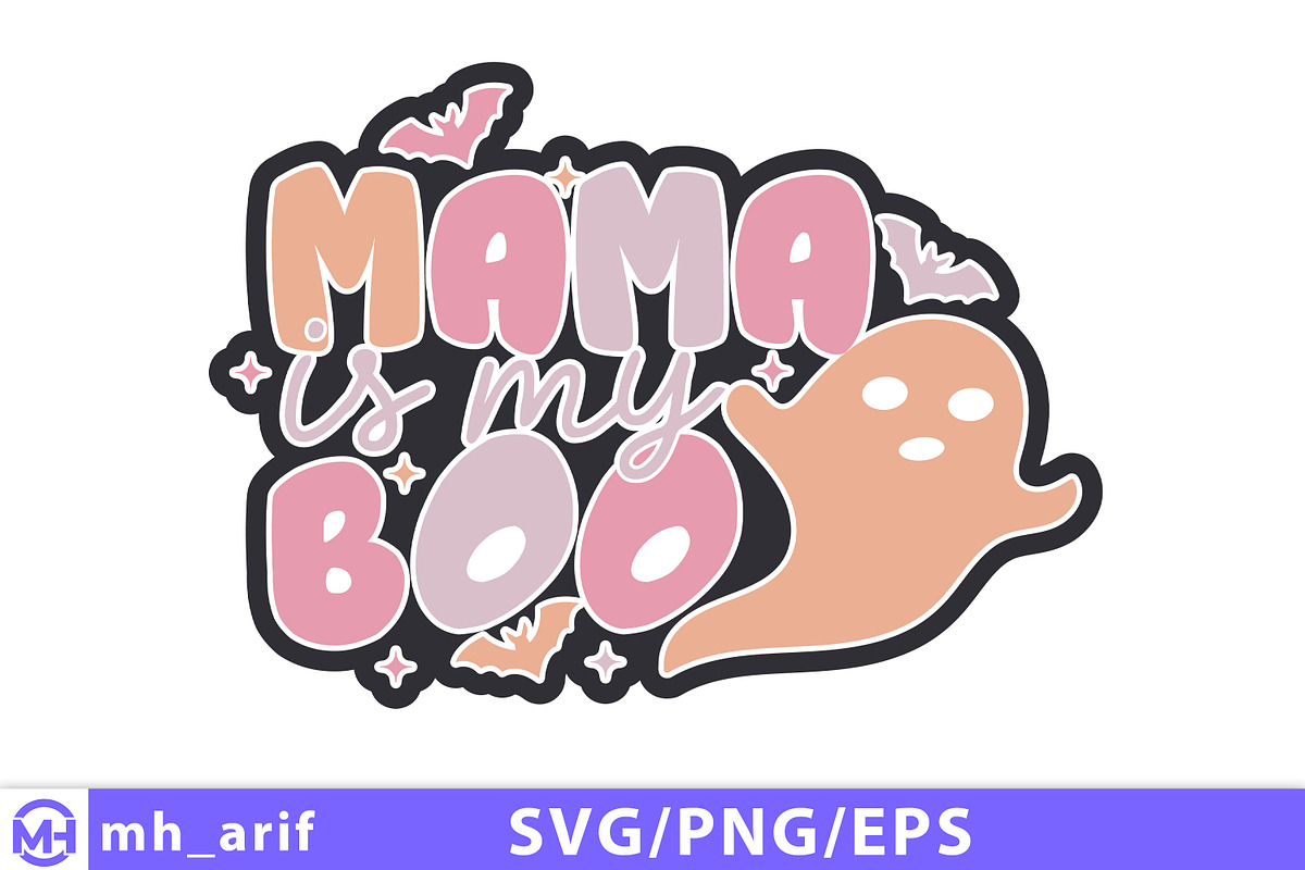 Mama is My Boo Retro Halloween, a Seasonal Illustration by mh_arif (Photo 1 of 4)