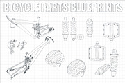 Bicycle Parts Blueprints Set, a Sport Illustration by Blacklight (Thumbnail 10 of 10)