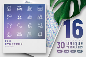 Flu Symptoms Icons Set 30 Templates, an Outline Icon by Alex Blogoodf
